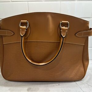 Louis Vuitton Passy Top Handle Bag PM Camel Leather Epi